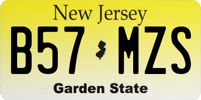 NJ license plate B57MZS