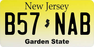 NJ license plate B57NAB