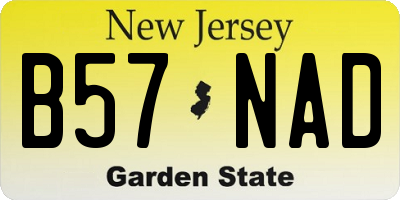 NJ license plate B57NAD
