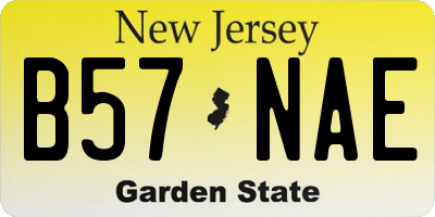 NJ license plate B57NAE