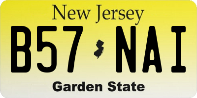 NJ license plate B57NAI