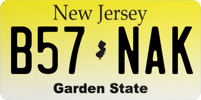 NJ license plate B57NAK