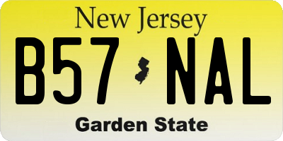 NJ license plate B57NAL