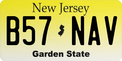 NJ license plate B57NAV