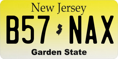 NJ license plate B57NAX
