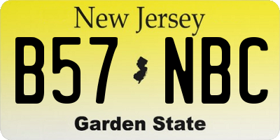 NJ license plate B57NBC