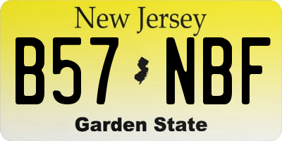 NJ license plate B57NBF