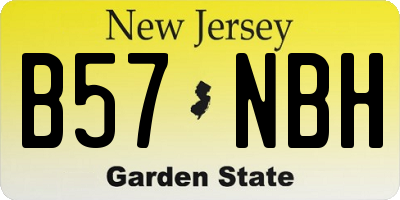 NJ license plate B57NBH