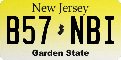 NJ license plate B57NBI