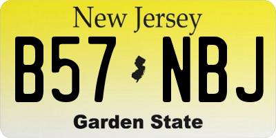 NJ license plate B57NBJ
