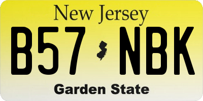 NJ license plate B57NBK