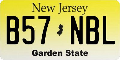 NJ license plate B57NBL