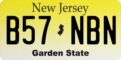 NJ license plate B57NBN