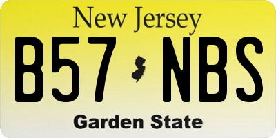 NJ license plate B57NBS