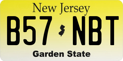 NJ license plate B57NBT