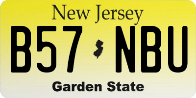 NJ license plate B57NBU