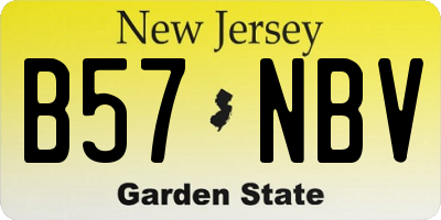 NJ license plate B57NBV