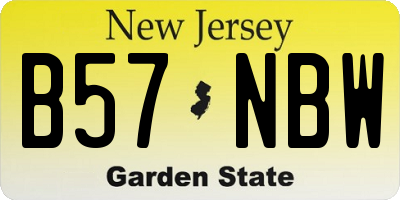 NJ license plate B57NBW
