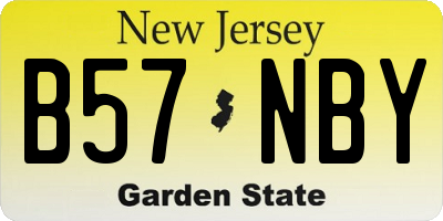 NJ license plate B57NBY