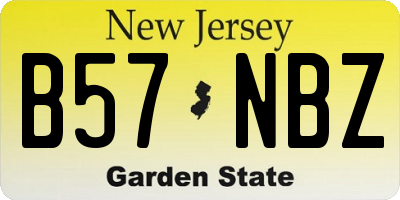 NJ license plate B57NBZ