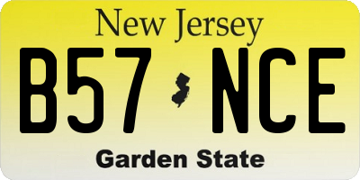 NJ license plate B57NCE