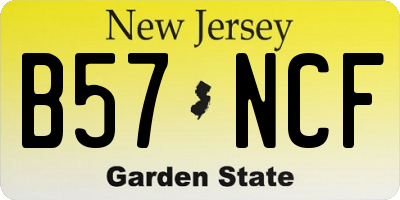 NJ license plate B57NCF