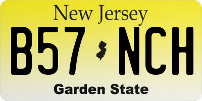 NJ license plate B57NCH