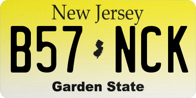 NJ license plate B57NCK