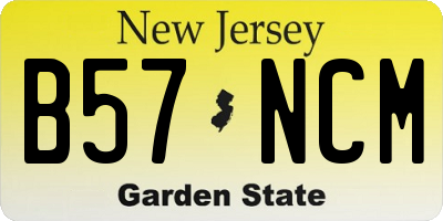 NJ license plate B57NCM