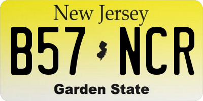 NJ license plate B57NCR