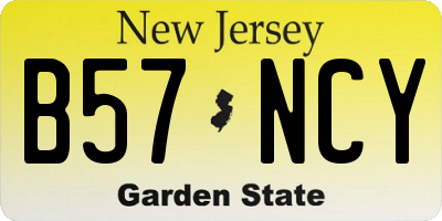NJ license plate B57NCY