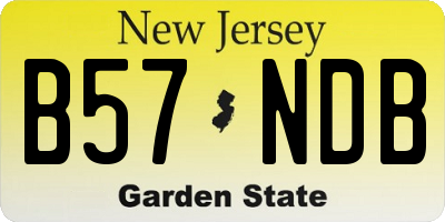 NJ license plate B57NDB