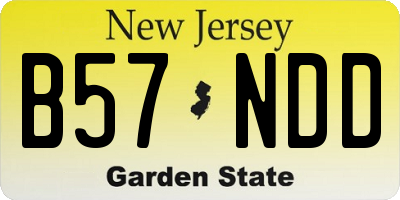 NJ license plate B57NDD