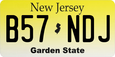 NJ license plate B57NDJ