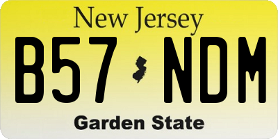 NJ license plate B57NDM