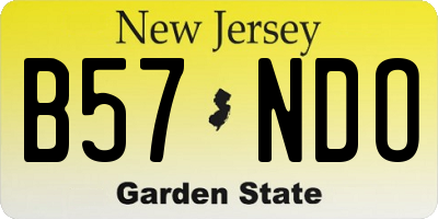NJ license plate B57NDO