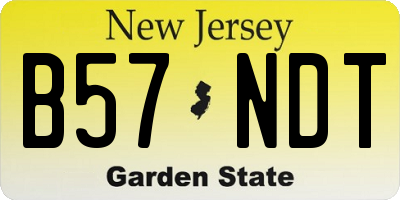 NJ license plate B57NDT