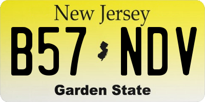 NJ license plate B57NDV