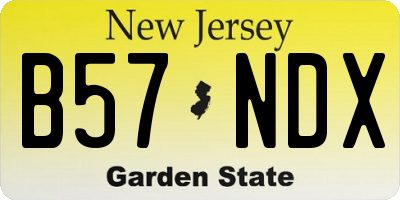 NJ license plate B57NDX