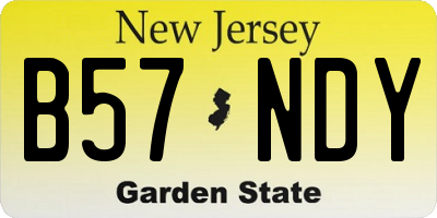 NJ license plate B57NDY