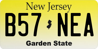NJ license plate B57NEA
