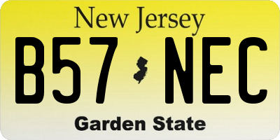 NJ license plate B57NEC