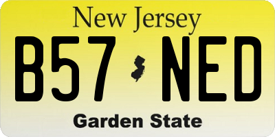 NJ license plate B57NED