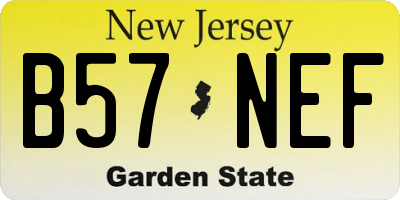 NJ license plate B57NEF