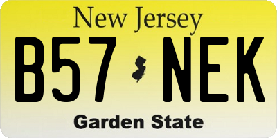 NJ license plate B57NEK