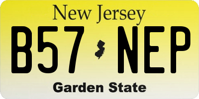 NJ license plate B57NEP