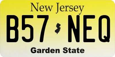 NJ license plate B57NEQ