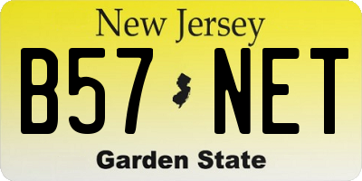NJ license plate B57NET