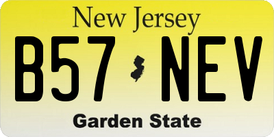 NJ license plate B57NEV