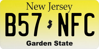 NJ license plate B57NFC